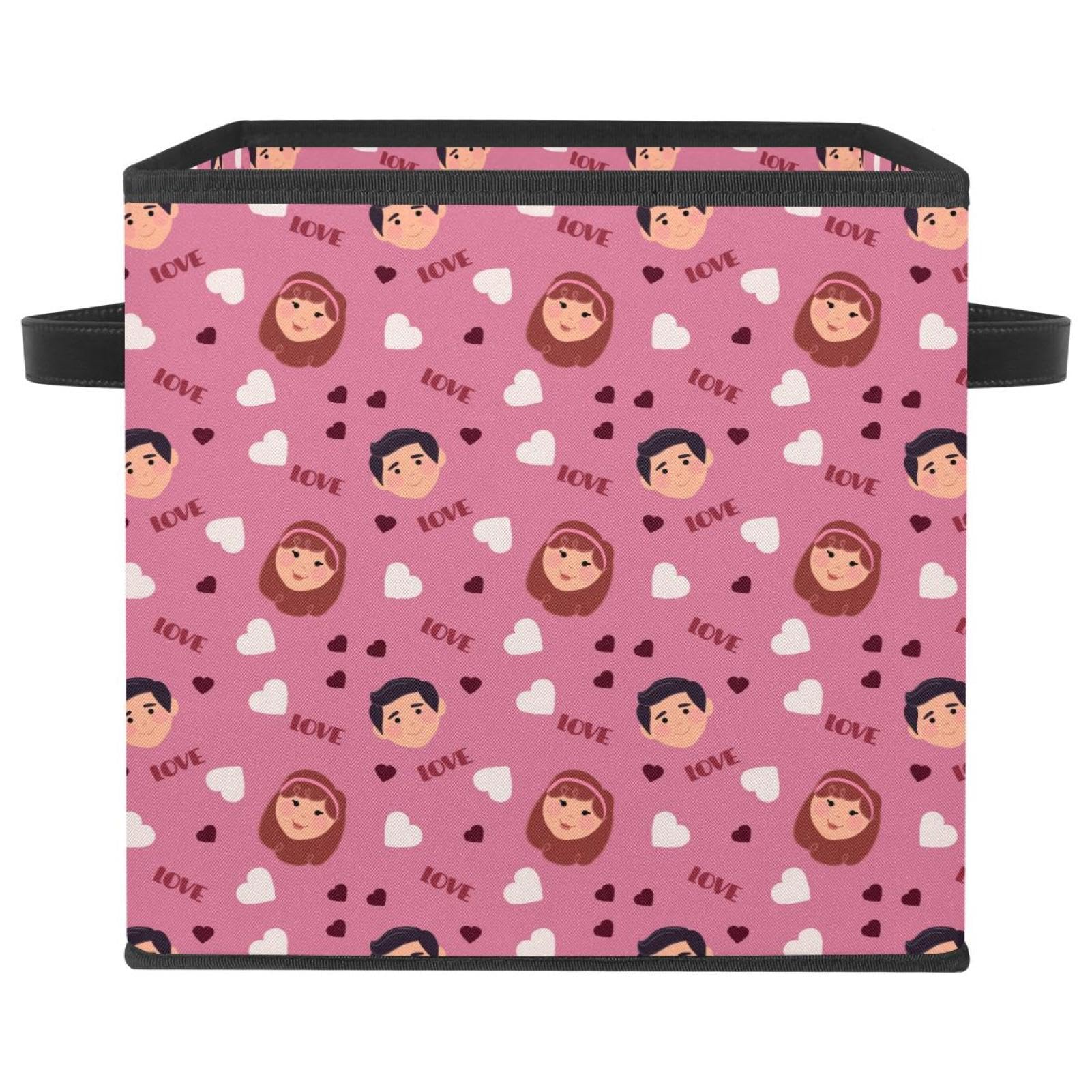 Boîte de rangement pliable en tissu rose pour ranger les vêtements et jouets du placard