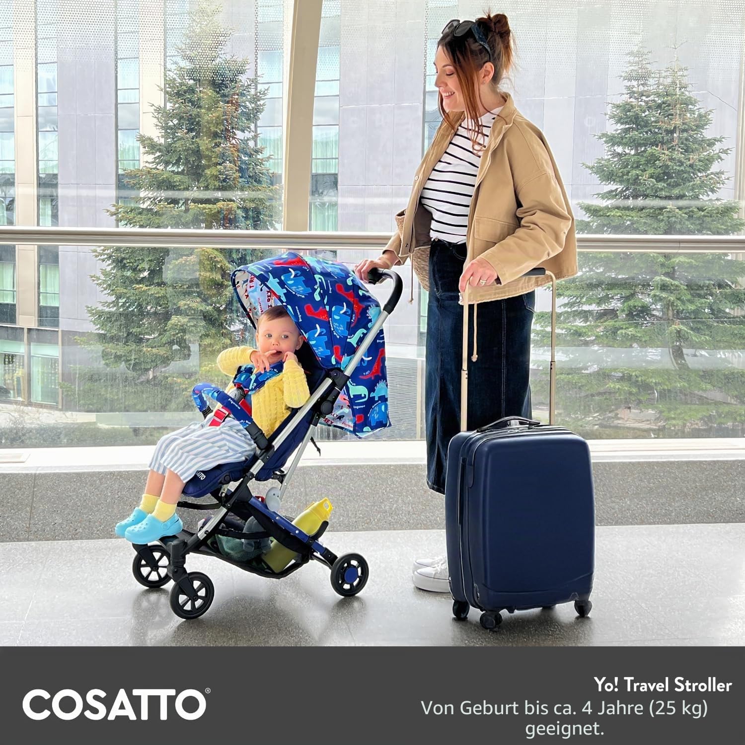 Cosatto Yo Reisebuggy leichter Baby-Kinderwagen kompaktem Faltmaß ab Geburt bis 25kg airline-kompatibel Einhandfalten 8kg Einkaufskorb Beep Beep
