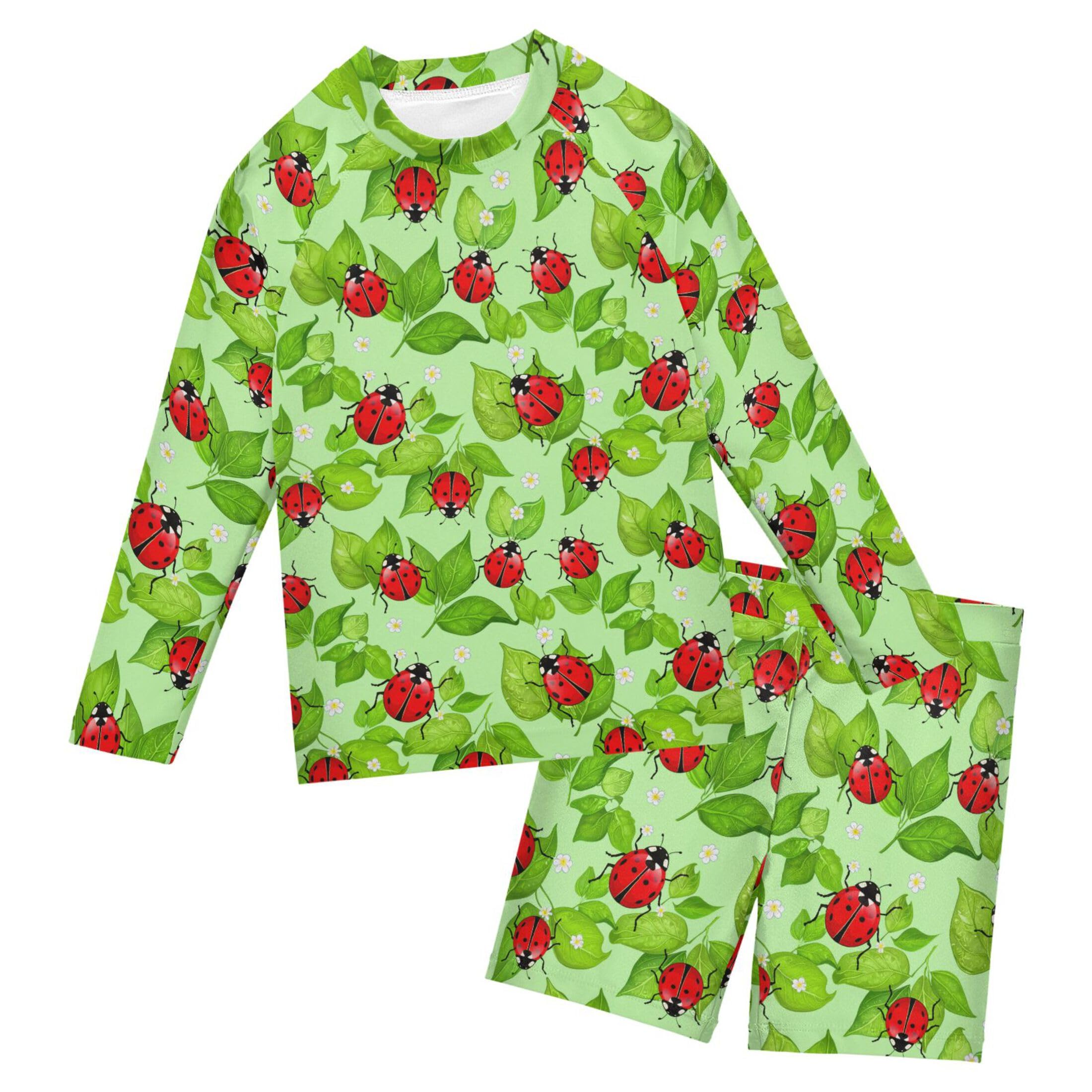Ladybug Leaves Baby Boys' Toddler Long Sleeved Rashguard Swim Bathing Suit Set B0404608