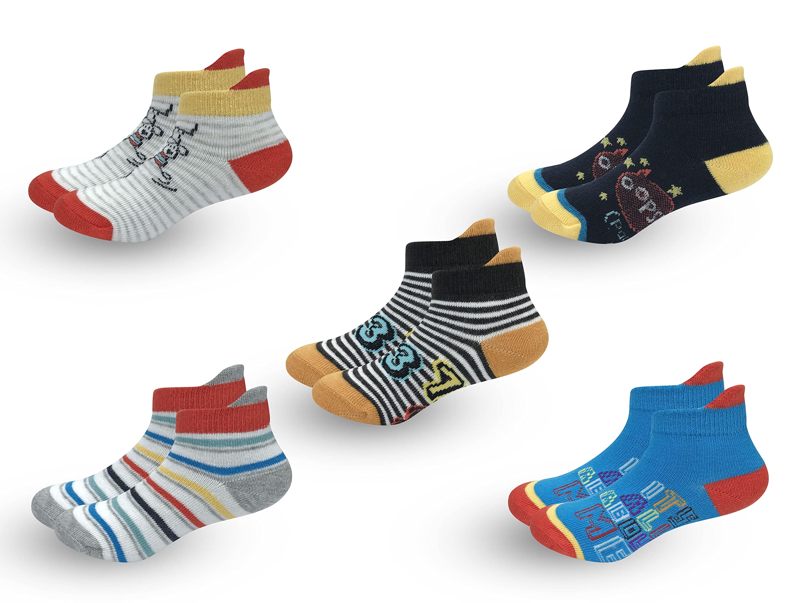 New born Baby, Infant & Toddler Boys Combed Cotton Socks 5 Pairs Pack