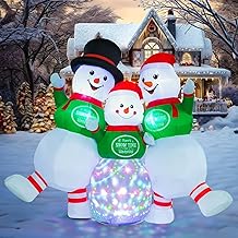 Wothfav Inflatable Christmas Snowman 6.5 ft Inflatable Snowman Family Christmas Decoration Outdoor Snowman Family of Three with LED Lights, Christmas Decorations