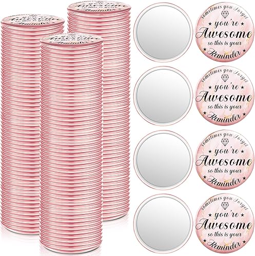 120 piezas de espejo compacto inspirador de 2.76 pulgadas, regalos de agradecimiento a los empleados, regalos redondos de maquillaje, espejo de