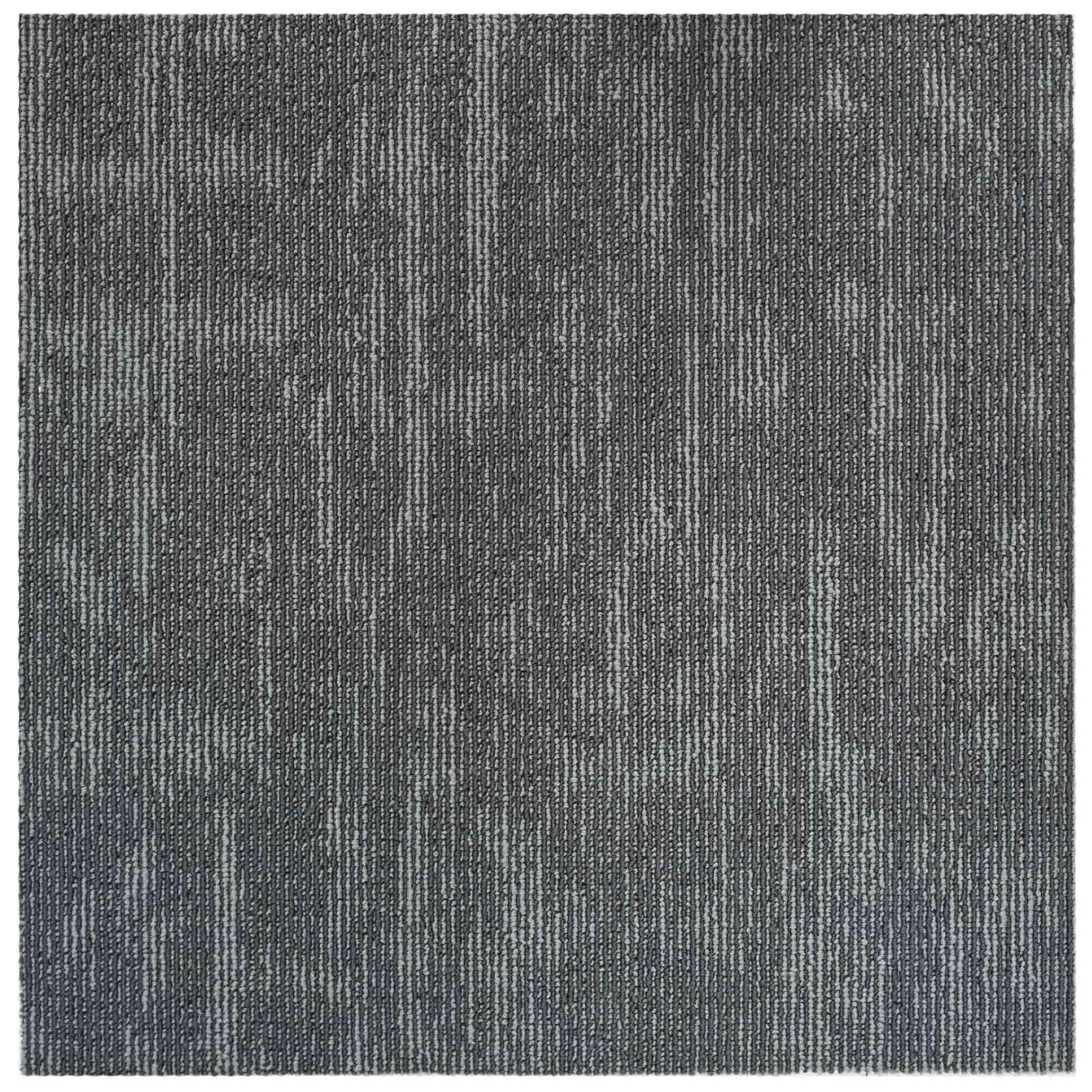 Teppichfliese Betongrau 50 x 50 cm 36 Stück PP und Bitumen Bodenbelag mit Tritt Schalldämmung für Wohnzimmer Schlafzimmer Büro vielseitige Innenräume