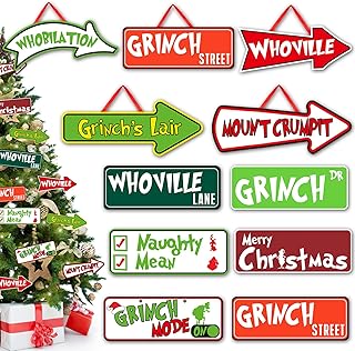 Grinchs Christmas Tree Decorations - 20Pcs Grinchs Christmas Tree Hanging Ornament Holiday Xmas Grinchs Ornaments Grinchs Christmas Decorations Decor Home Indoors