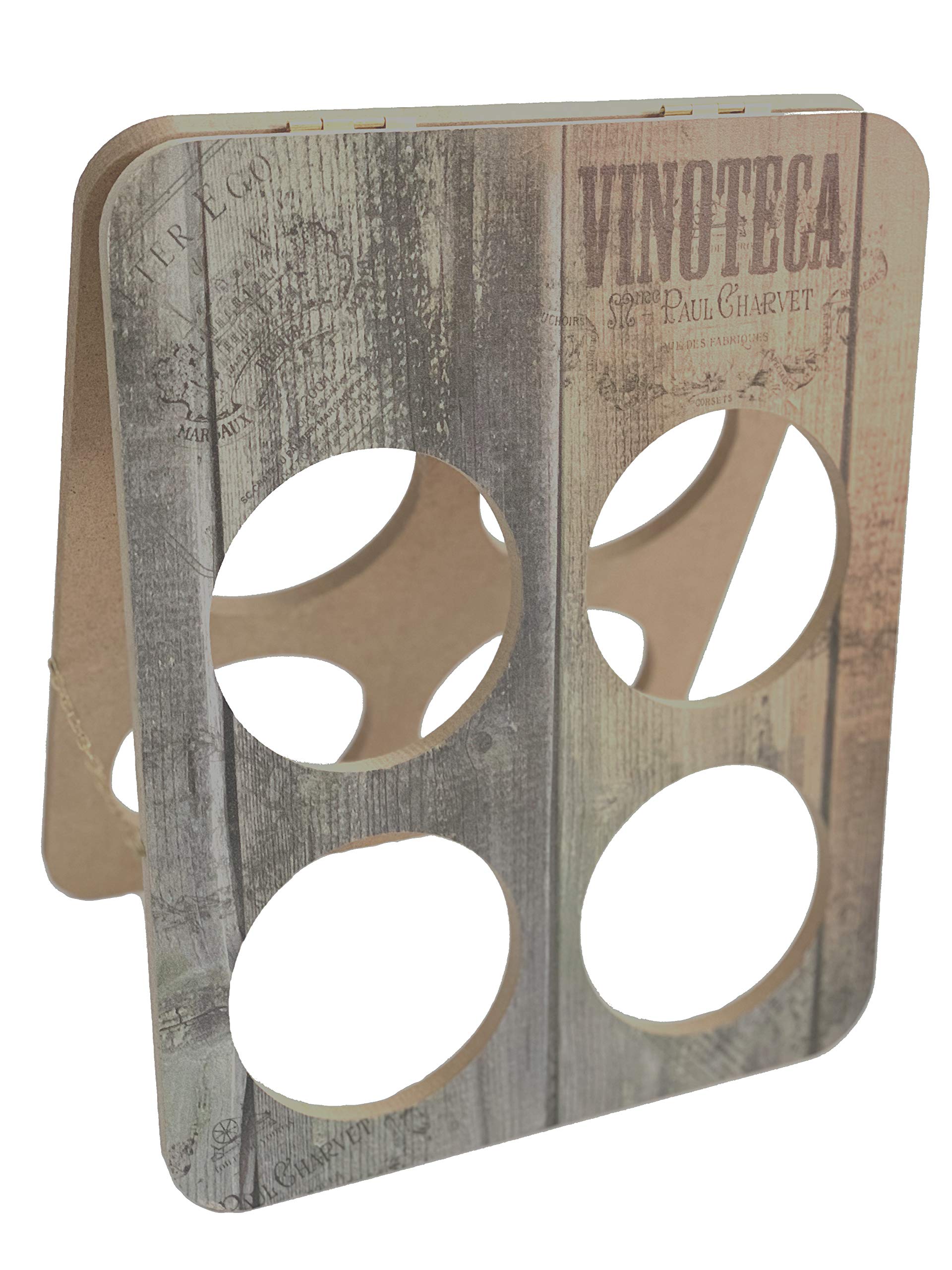 Vinoteca - Botellero para encimera de vino, pequeño, 4 botellas, soporte para almacenamiento de vino, mesa plegable para vino - La mejor idea de regalo para vinos, recuerdo, regalo