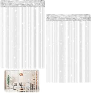 Lot De 2 Rideaux à Franges Ondulés Bleu Sarcelle Pour Fête Sur Le