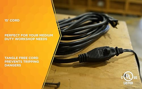 Miniatura 3 de Southwire - Cable de extensión para interiores y exteriores, acabado negro neutro, cubierta de vinilo, cuchillas reforzadas, tapones moldeados, 3