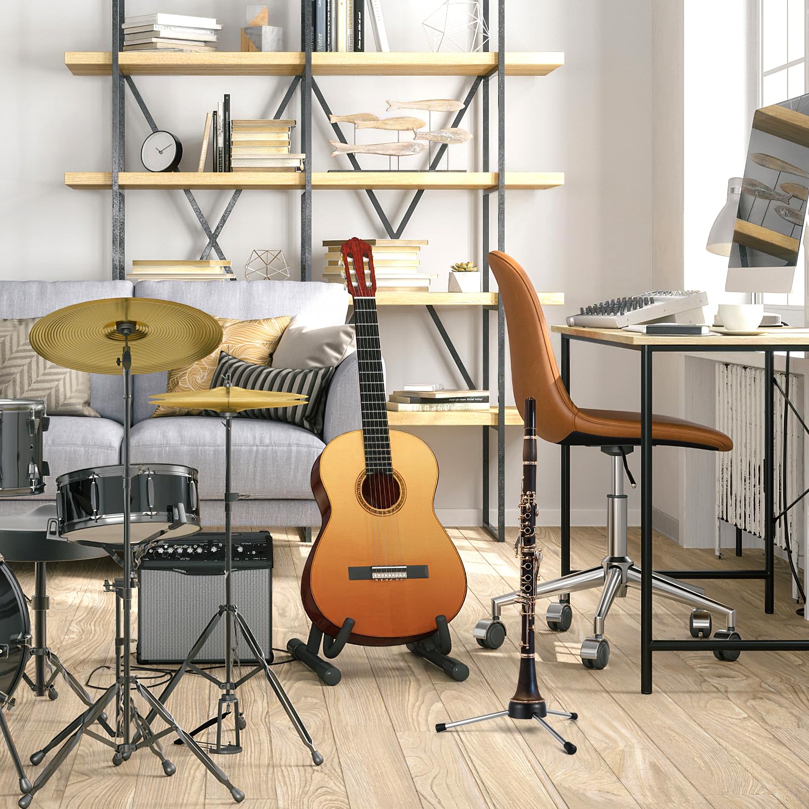 Trépied Portable Et Pliable Pour Instruments À Vent Support Stabilisateur Pour Clarinette Flûte Hautbois Et Saxophone