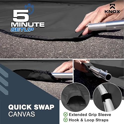 Miniatura 3 de Lona universal de repuesto Bimini de 3 arcos, lona superior Bimini solo con funda de almacenamiento con cremallera, grado marino 900D, impermeable,