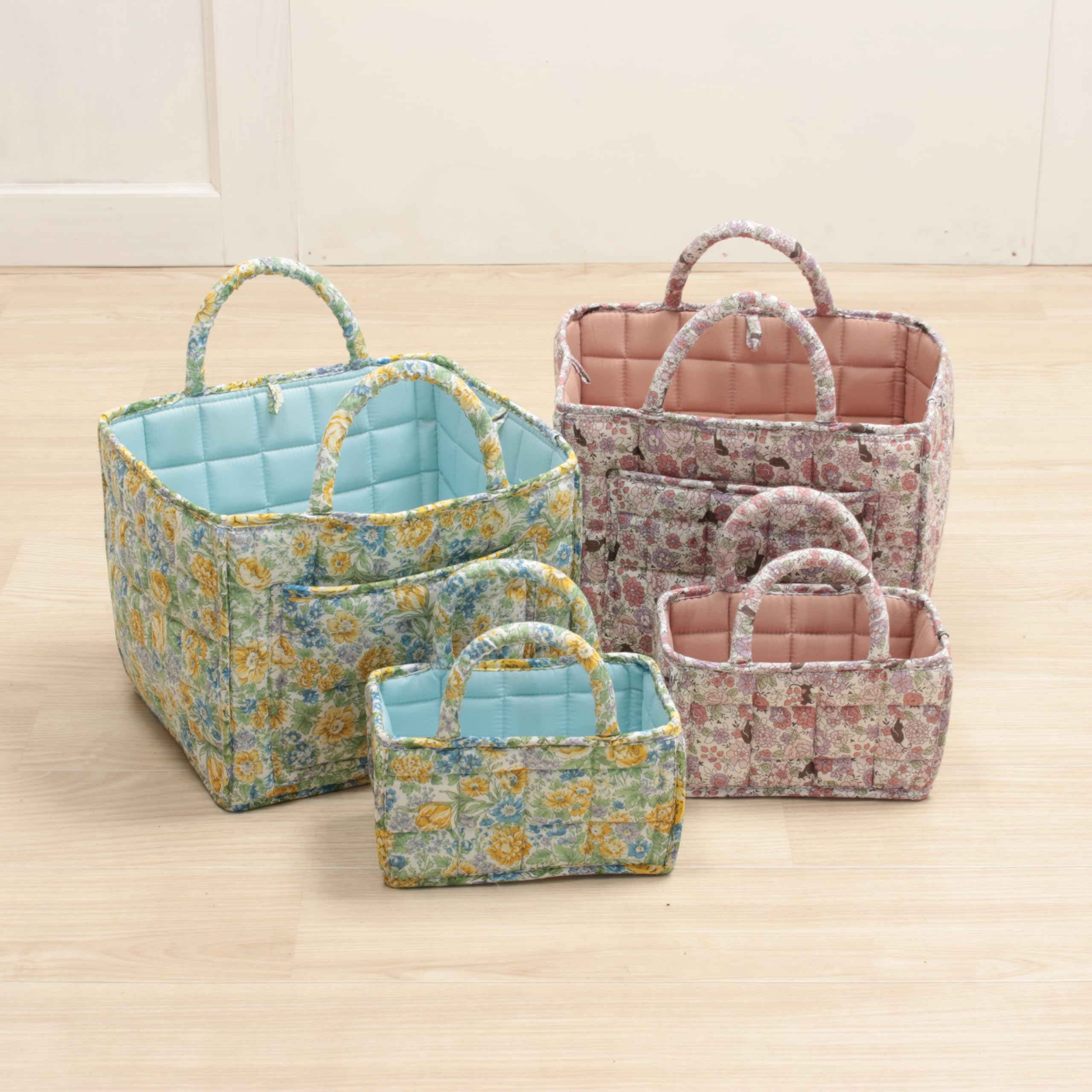 Amazon.co.jp: プリントキルト ミニソフトバスケット 約12×22×12cm 