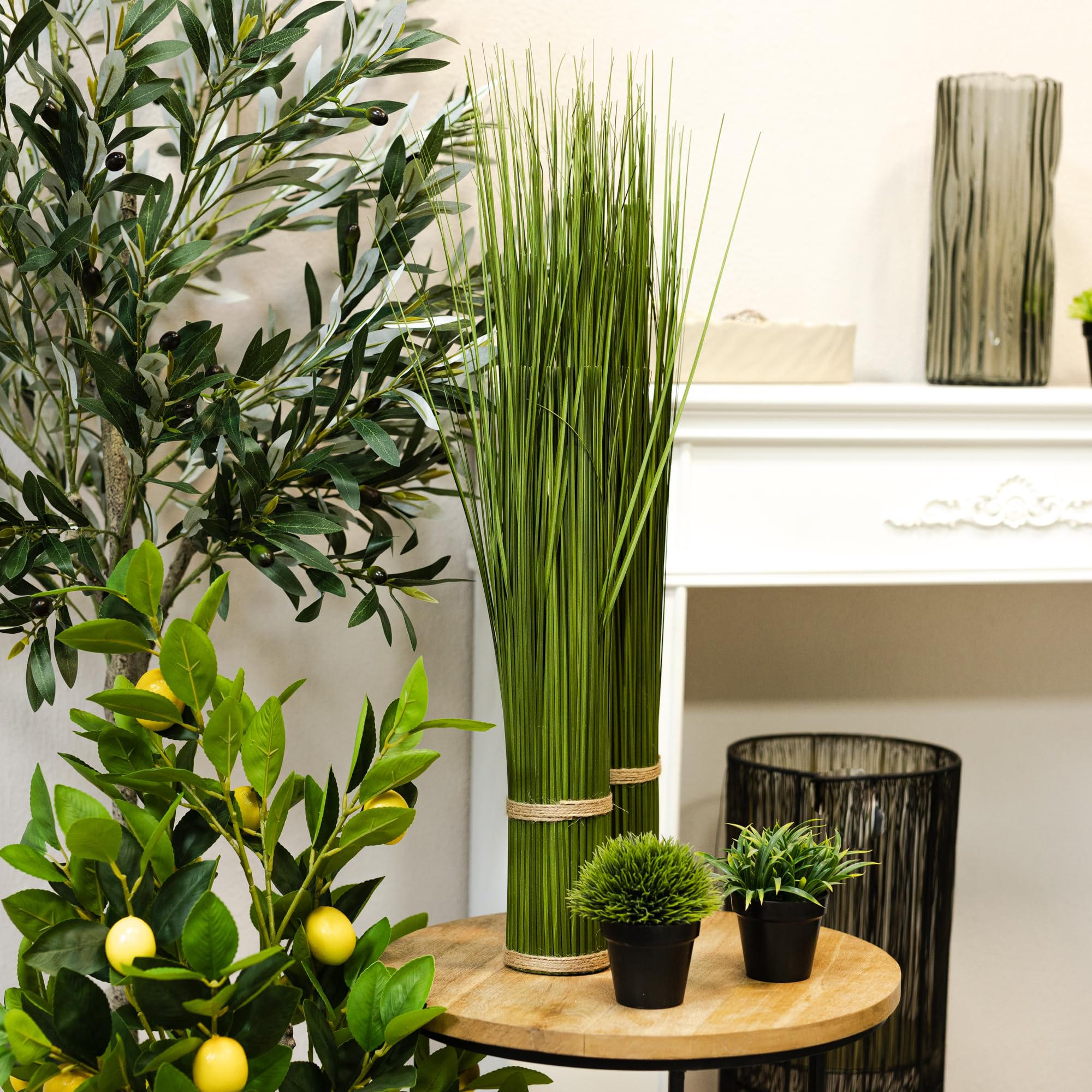 DARO DEKO künstliche Gräser Schilfgras 70cm Kunstpflanze Ziergras Blüten Wedel Küche, Haushalt & Wohnen