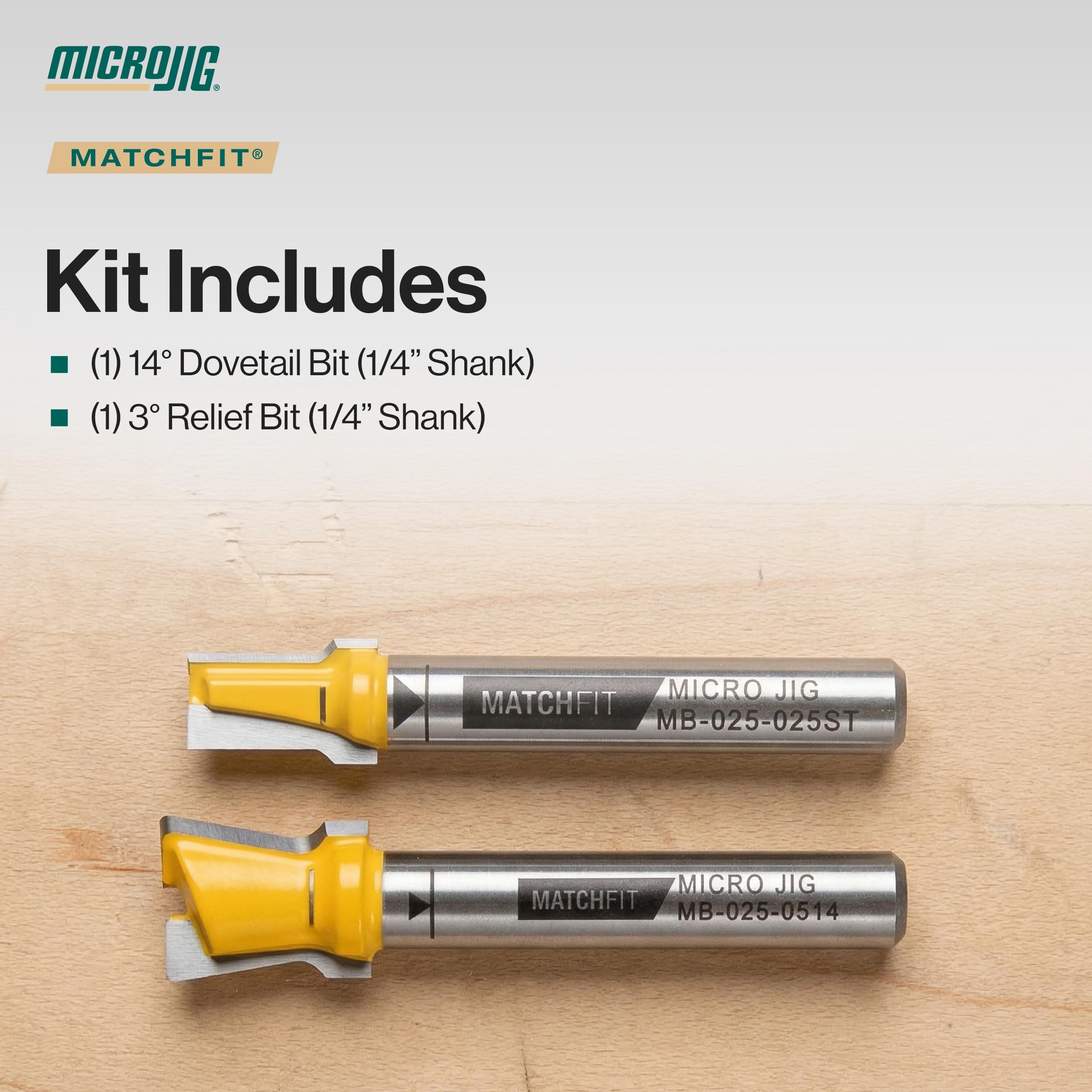 MICROJIG MatchFit Router Bit Bundle - Dovetail & Relief -6 MICROJIG MatchFit Router Bit Bundle - Dovetail & Relief -6