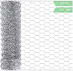 Chicken Wire 13.7 in x 236 in Poultry Wire Netting Hexagonal Galvanized Mesh Garden Fence Barrier for Craft Projects, Pet Rabbit Chicken Fencing