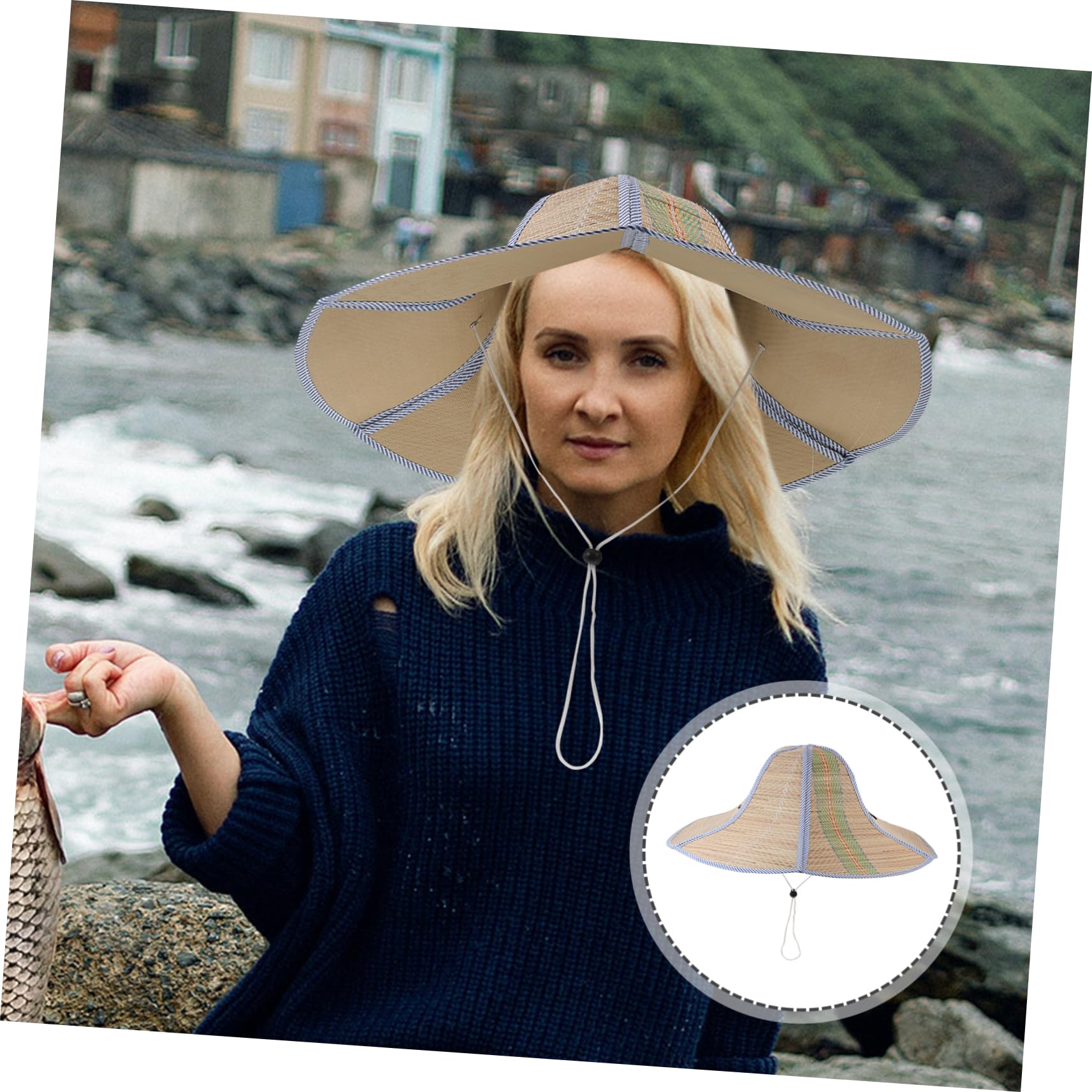 CALLARON Sombrero De Plegable De Pesca Sombrero De Fiesta Gorra De Pesca Playa Sombrero De Arbusto Sombrero De Vaquera Sombrero para El Sol Sombrero Parasol Sombrero De Visera
