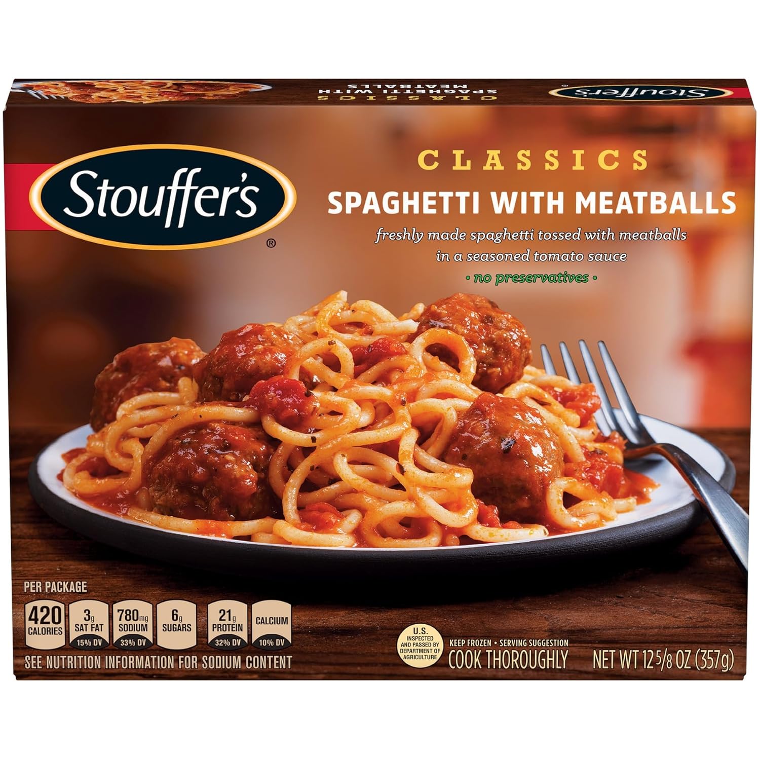 Nestle Stouffers Entree Spaghetti With Meatballs, 12.63 Ounce