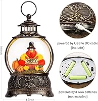 Vista 12 de Globos de Nieve de Navidad, Farol de Agua de Navidad con Carruaje e Iglesia Azul, Música y Temporizador de 6 Horas, Faroles Iluminados con Cable