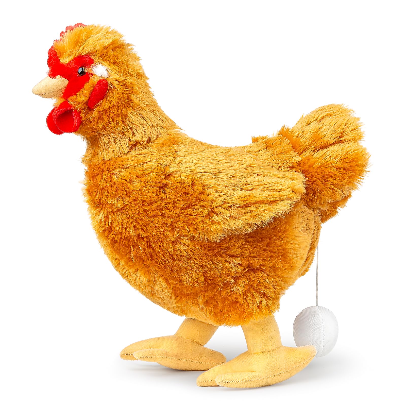 lilizzhoumax Chicken Plush Toy with Hidden Egg Realistic Brown Hen Stuffed Animal Soft Farm Poultry Pillow Cute Chick Plushie Interactive Cuddly Gift Home Decoration for Boys Girls Kids 12 Inch