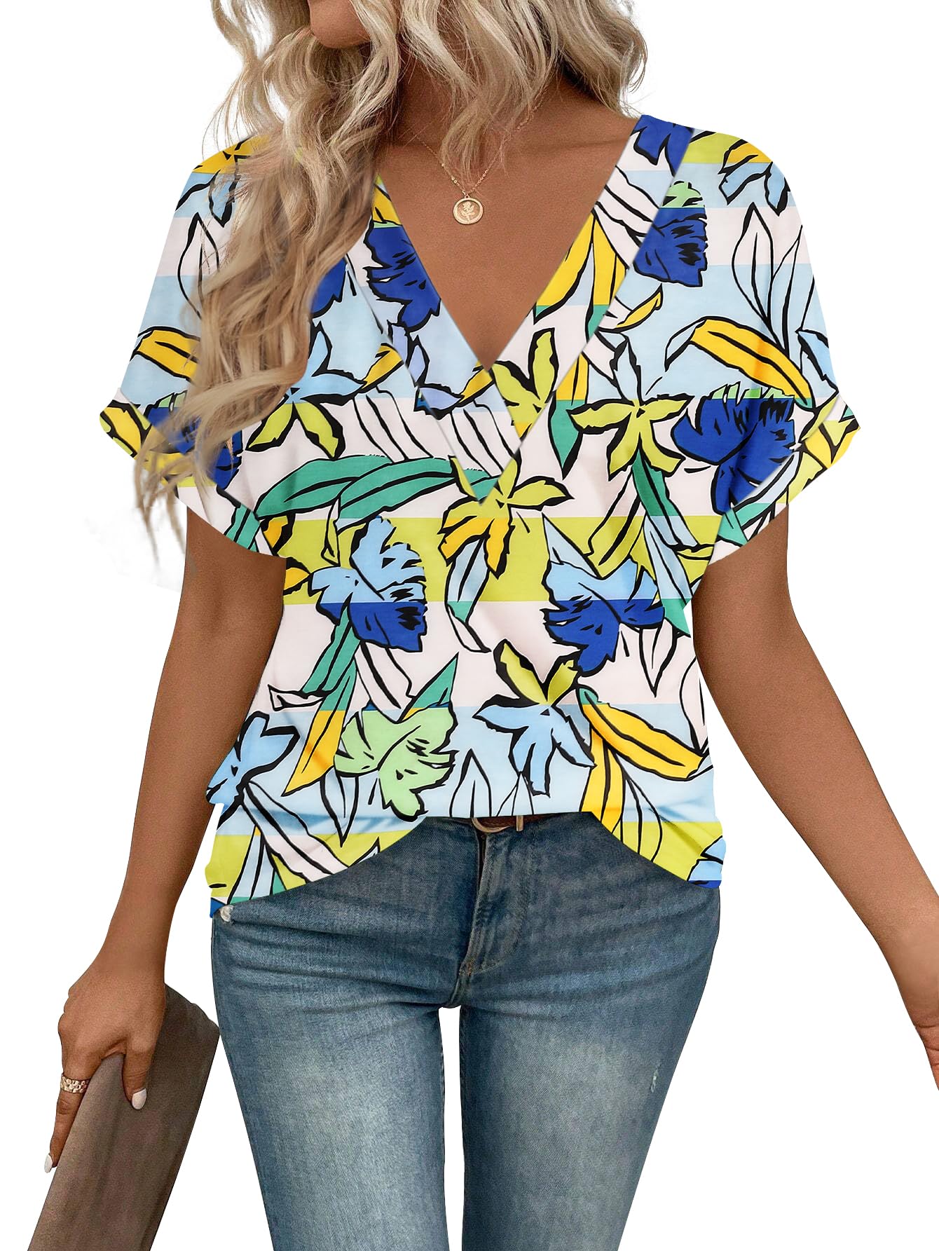 T Shirts Short Sleeve V Neck Tees Womens Tops Beach Vacation Fashion Clothes 2026 Casual Summer Spring Fall Outfits