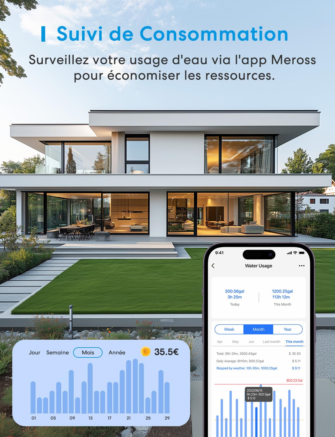 Meross Programador Riego WiFi (3 PCS) con Hub