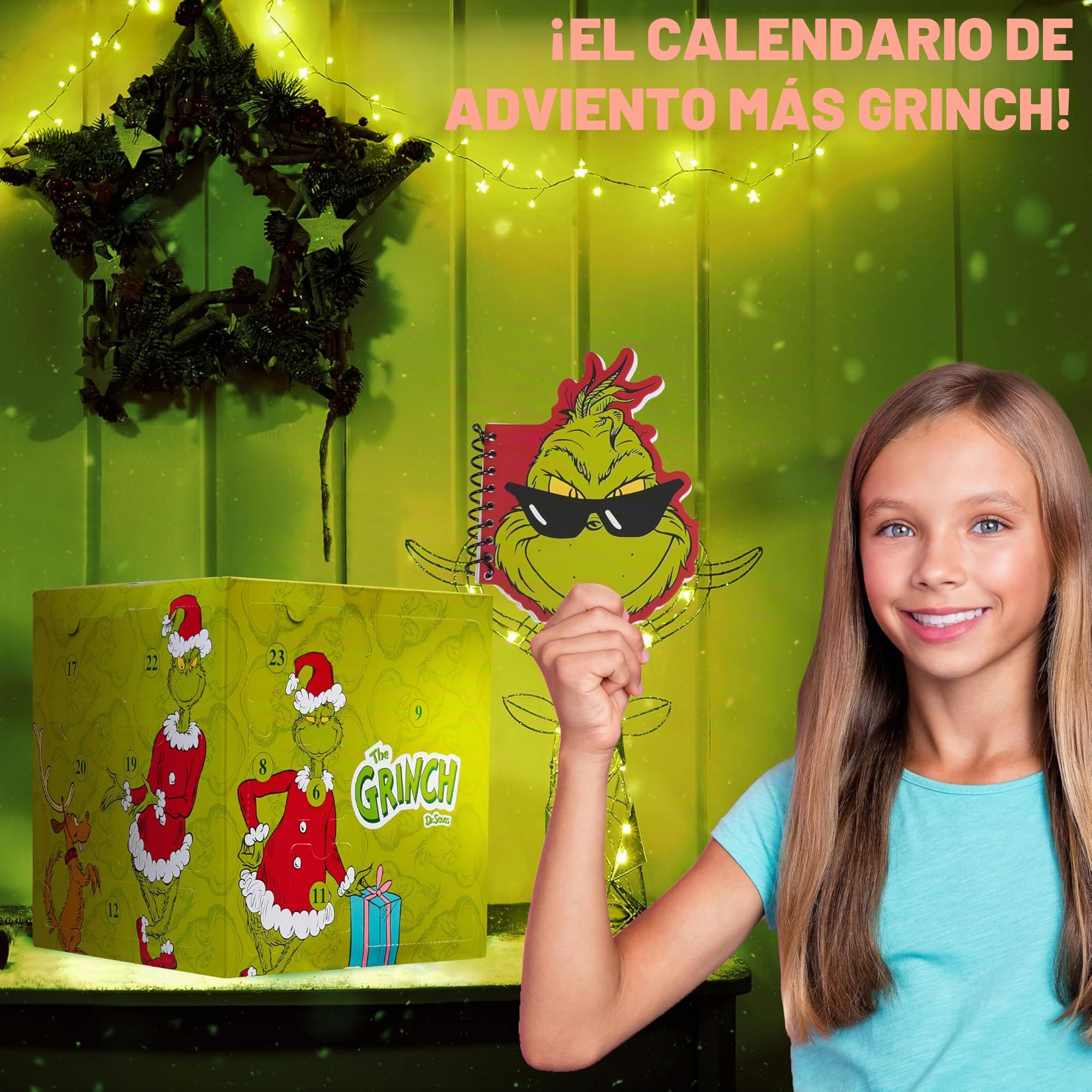 Grinch Cube Calendario de Adviento 2024, Accesorios y Regalo para Mujer, Adolescente
