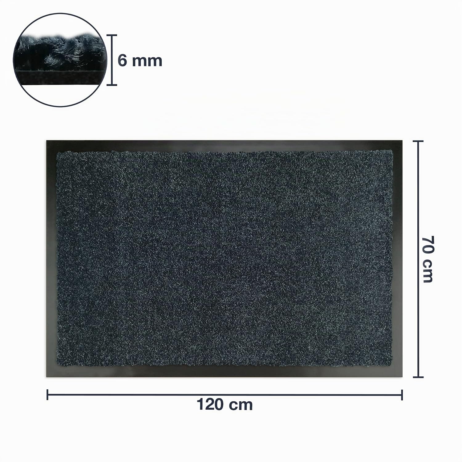 WohnDirect Fußmatte 70x120 cm Anthrazit – XL Eingang, rutschfest, waschbar