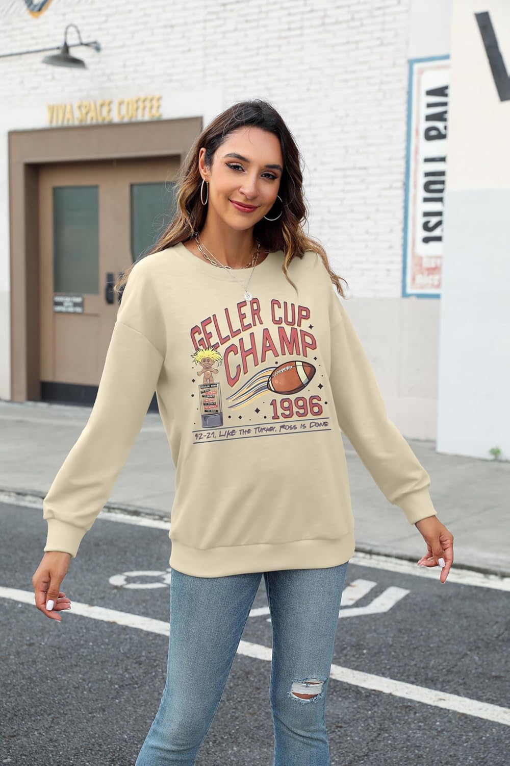 ASTANFY Thanksgiving Sweatshirt Women Cute Turkey Sweatshirts Funny Fall Turkey Face Pullover Thanksgiving Long Sleeve Shirt - Image 5