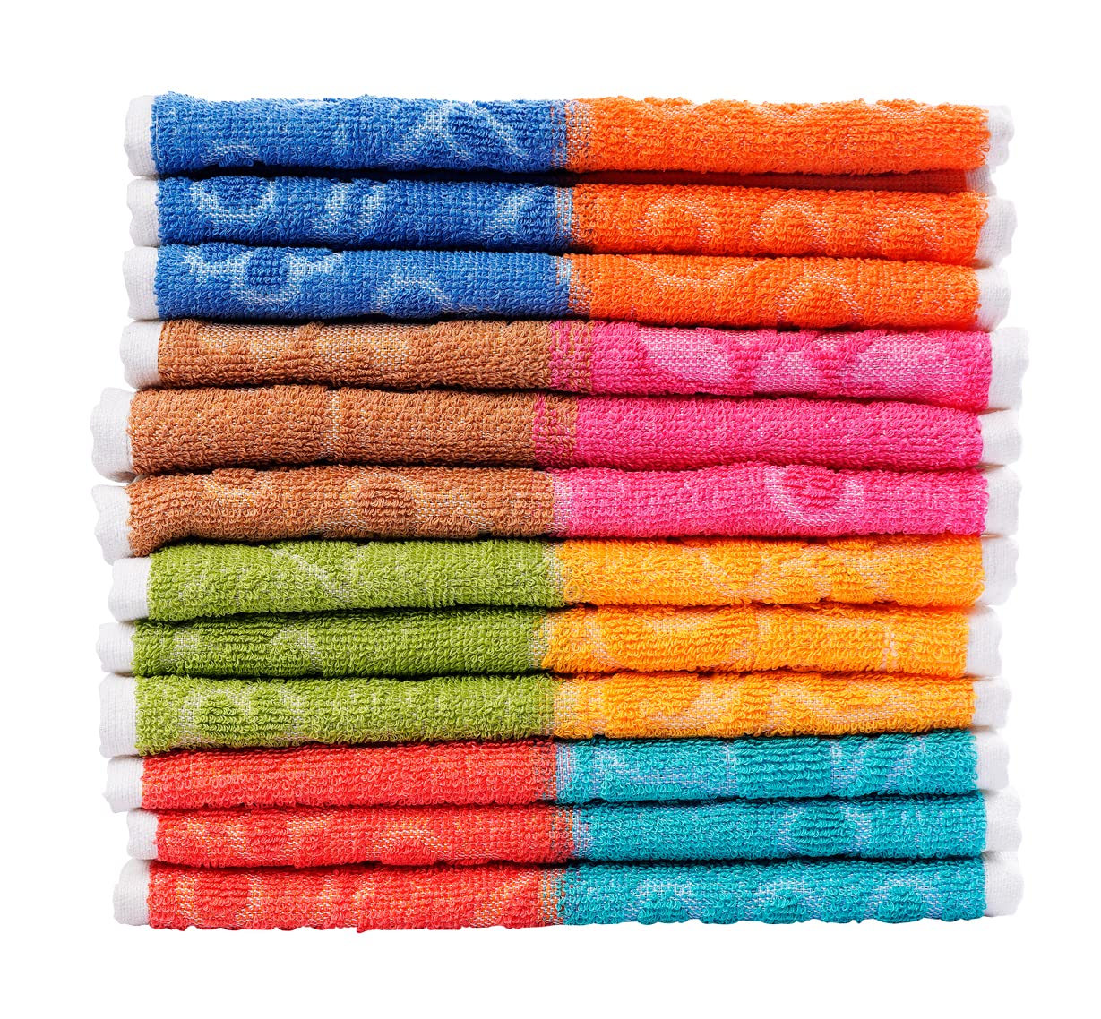 JENNY DENIAL 100% Cotton Face Towel Set of 12 Soft & Absorbent (Size:: Small) Color:: Multicolor 300 GSM-image-42
