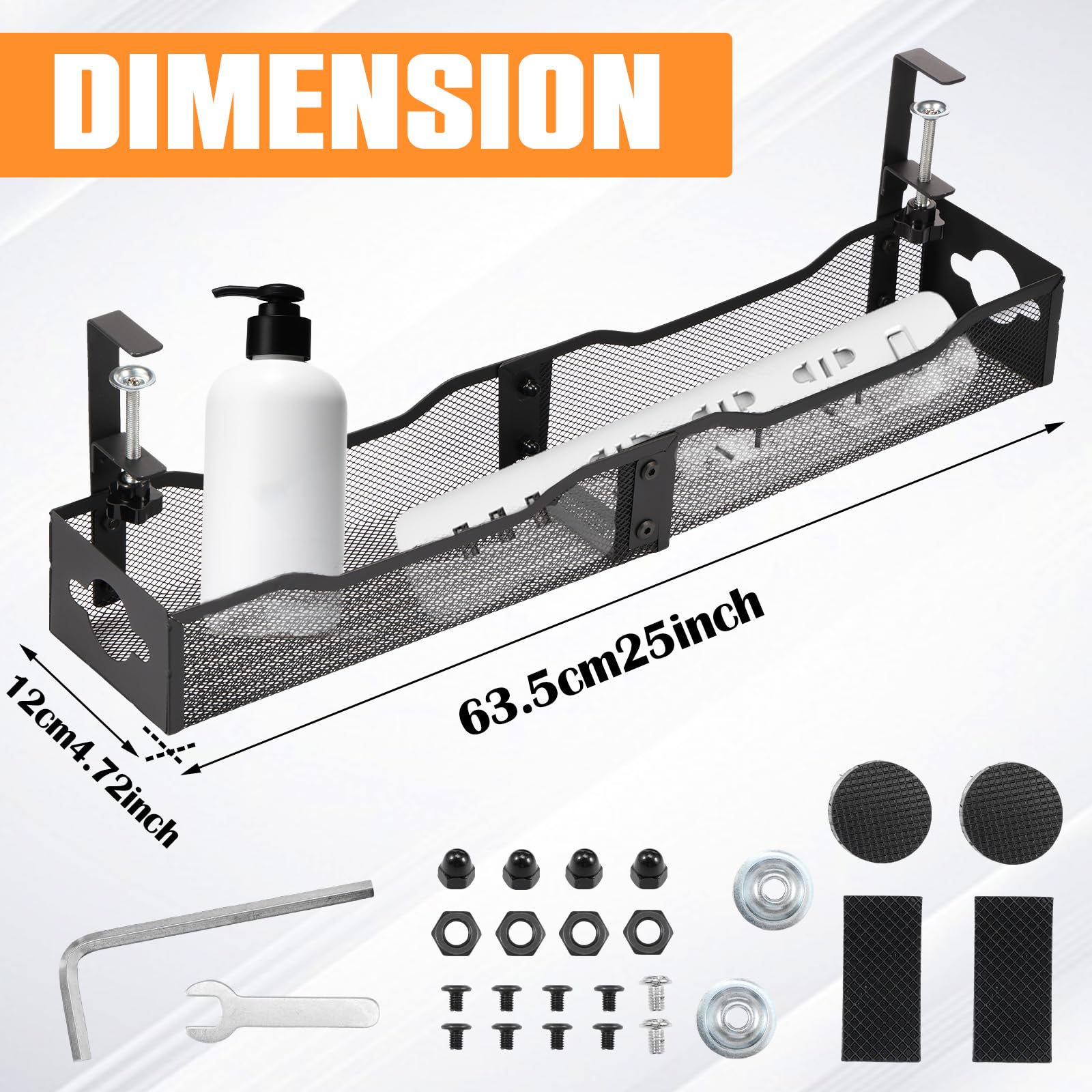Eyoulife Under Desk Cable Management Tray, No Drill Versatile Metal Desk Cable Organizers - Image 4
