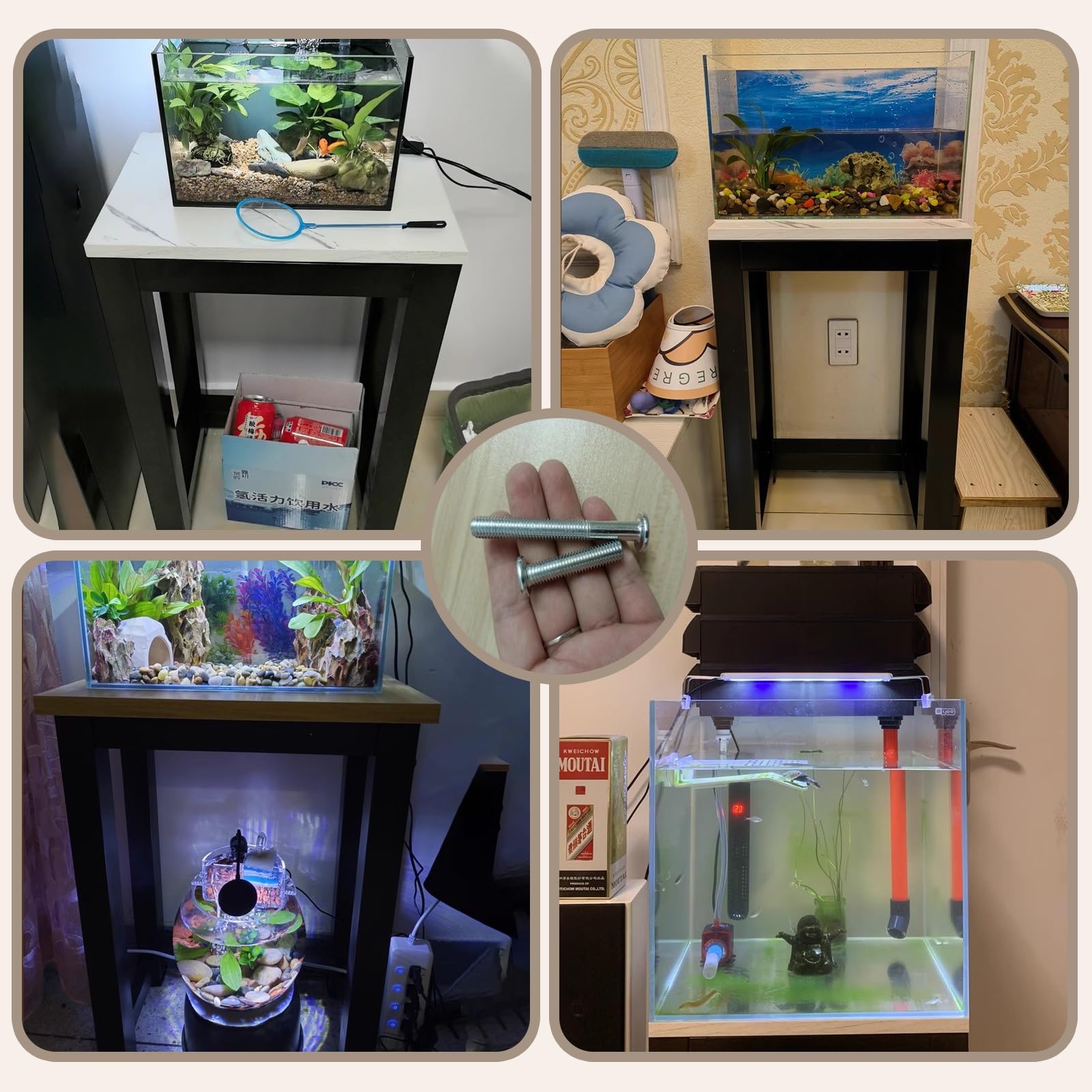 Wielopoziomowy stalowy stojak do akwarium – antypoślizgowy stojak terrarium do salonu, sypialni lub przechowywania w przedpokoju