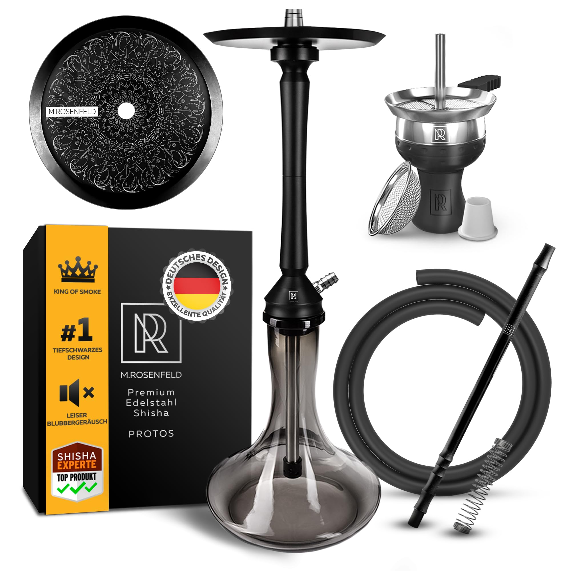 Black Hookah Set With Everything PROTOS – 76cm