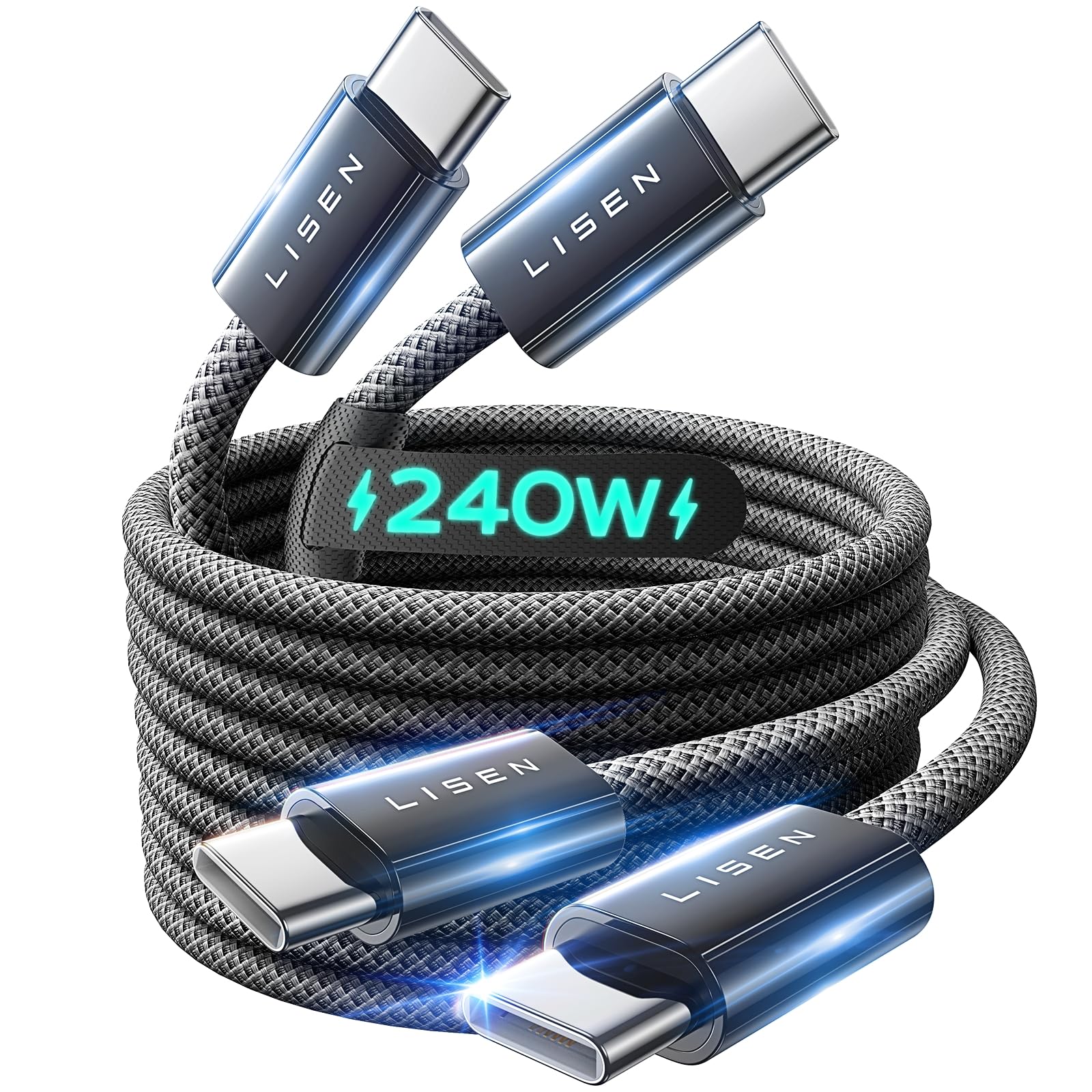 LISEN USB C Kabel 240W Ladekabel USB C, PD 3.1 Schnellladekabel USB C auf USB C Kabel
