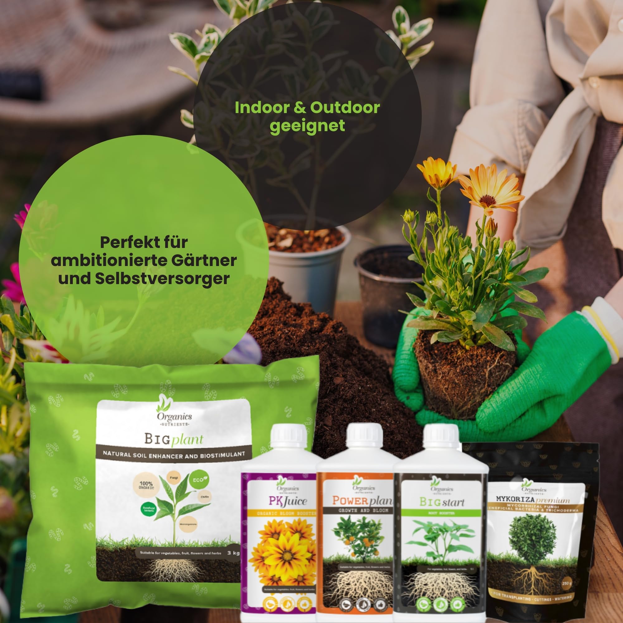 Big Box – organischer Dünger & Pflanzendünger für Gemüse, Kräuter & Blumen – 5-teiliges Set für Wachstum, Blüte & Wurzeln – für 20–50 Pflanzen