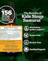 Vista 2 de Herb Pharm Certificado para niños: fórmula herbaria líquida sinusal samurai sin alcohol, orgánica, 1 onza líquida