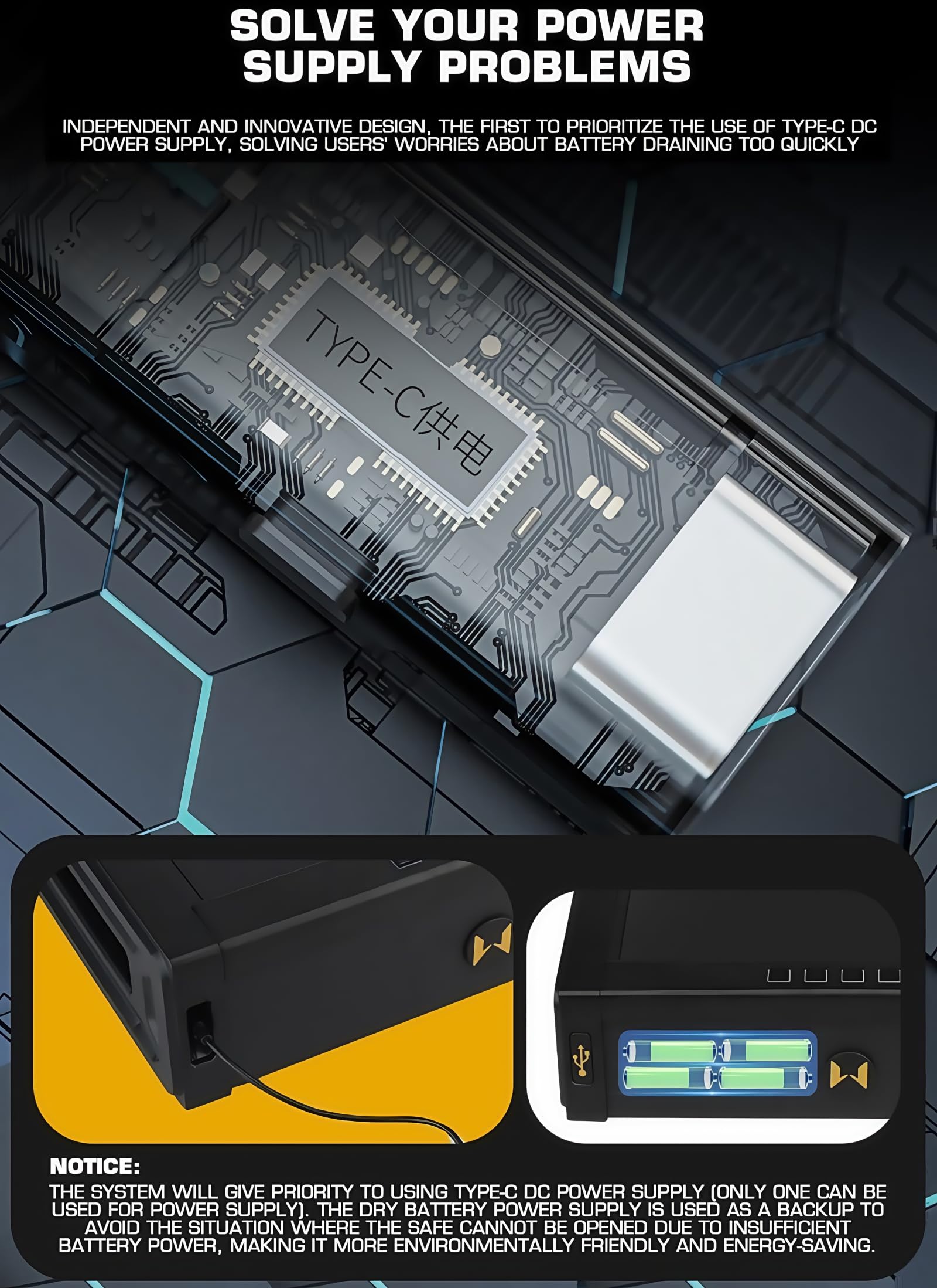 Cassaforte per armi con accesso rapido e funzionamento silenzioso, impronta digitale, tastiera e chiave per casa e ufficio con impronta digitale, APP e password