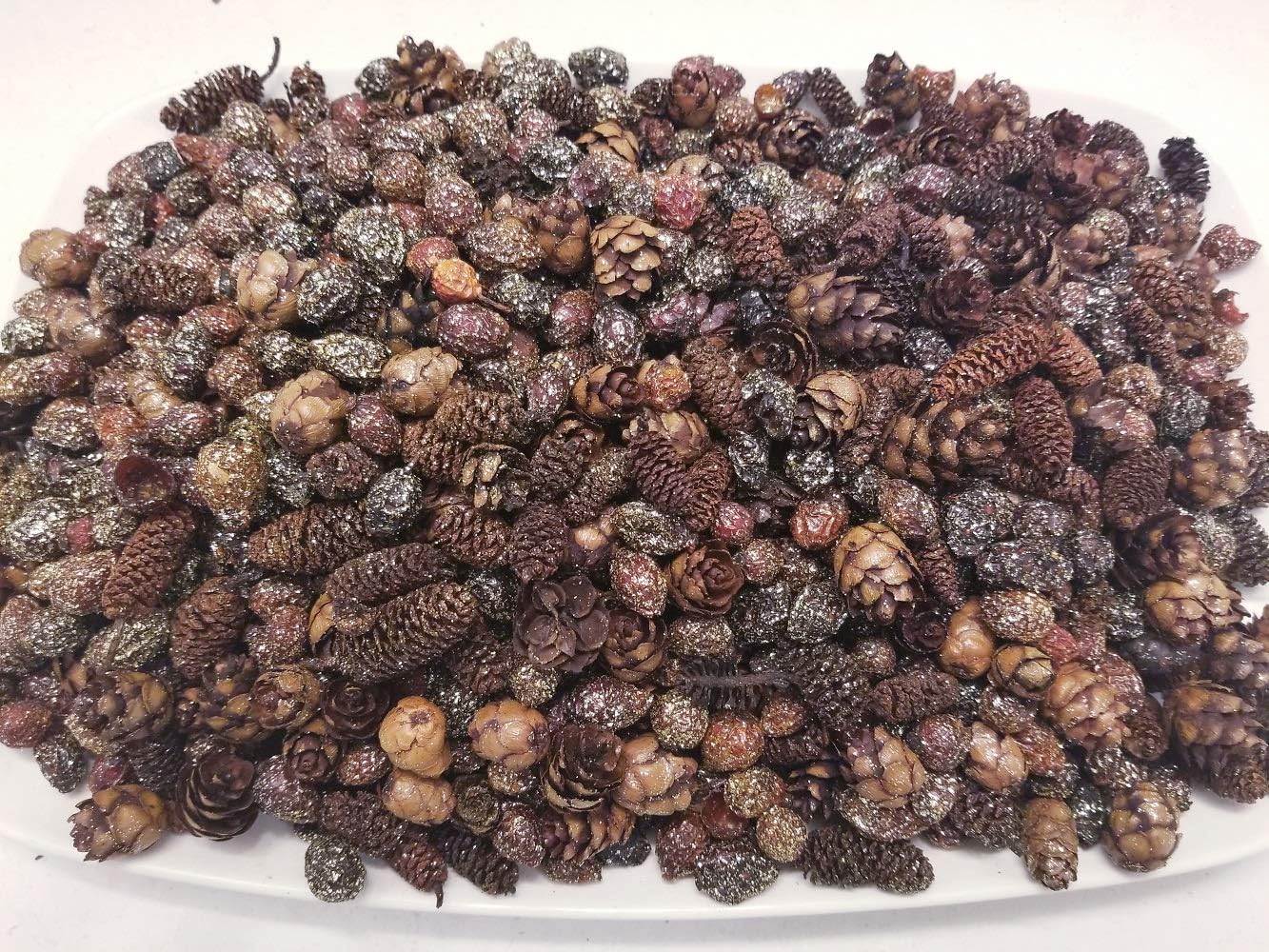 Little Valley Gold Glitter Winterberry Rosehips & Cones Potpourri - Perfect for Fall or Winter, Large 8 Cup Bag
