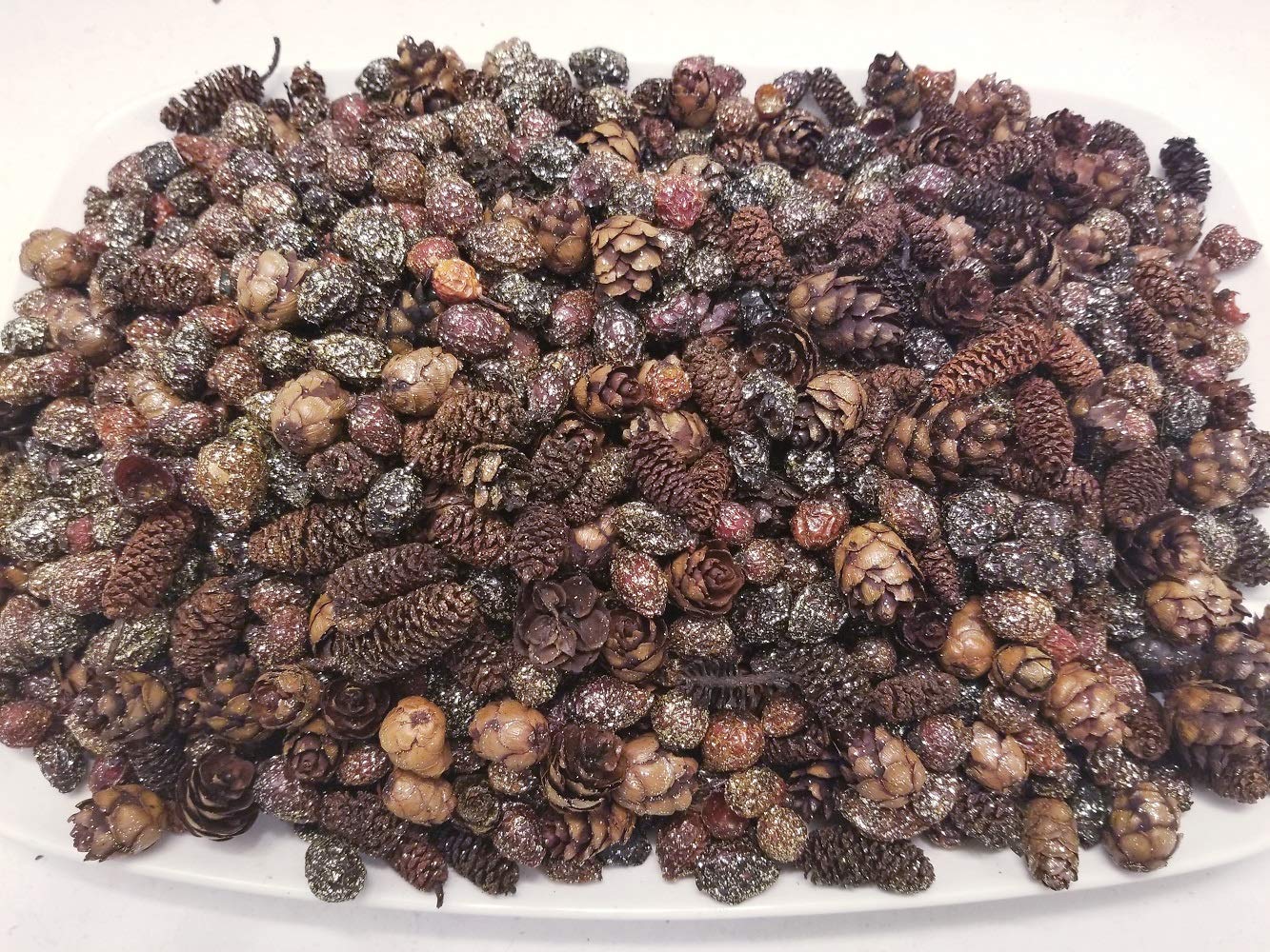 Little Valley Gold Glitter Winterberry Rosehips & Cones Potpourri - Perfect for Fall or Winter, Large 8 Cup Bag