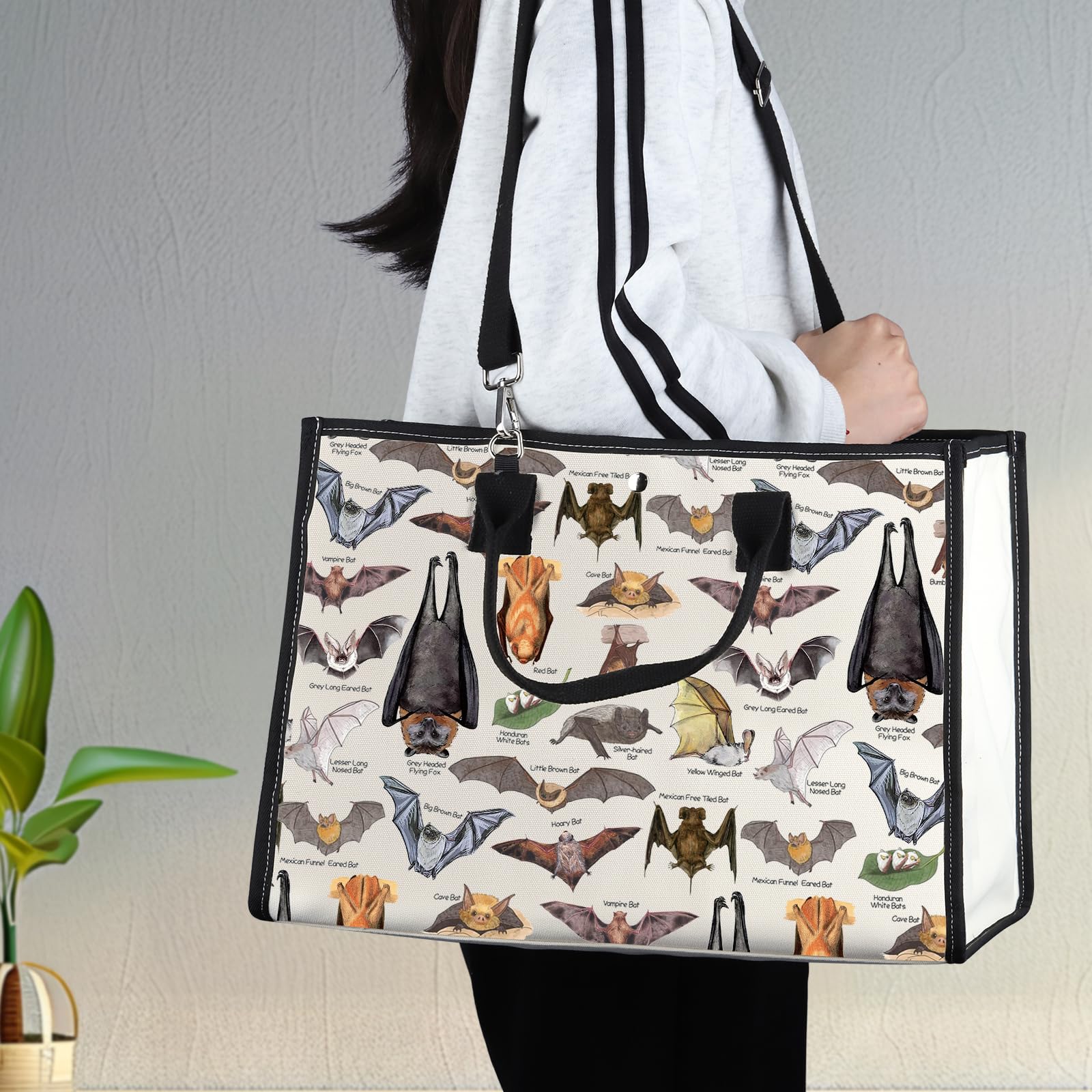 G2TUP Bat Tote Bag - Bat Lover Night Shopping Bag Themed Gifts