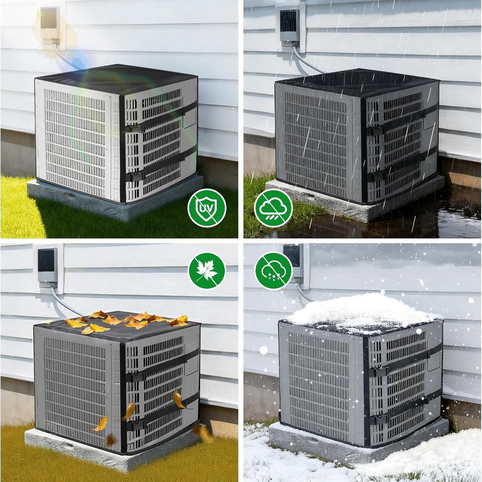 AC Einheit Abdeckung Wasserdicht Mesh Abdeckung Klimaanlage Abdeckungen für Outdoor Klimaanlage Allwetter Winterkondensator Wärmepumpe HVAC HVAC HVAC Blätter Schmutz