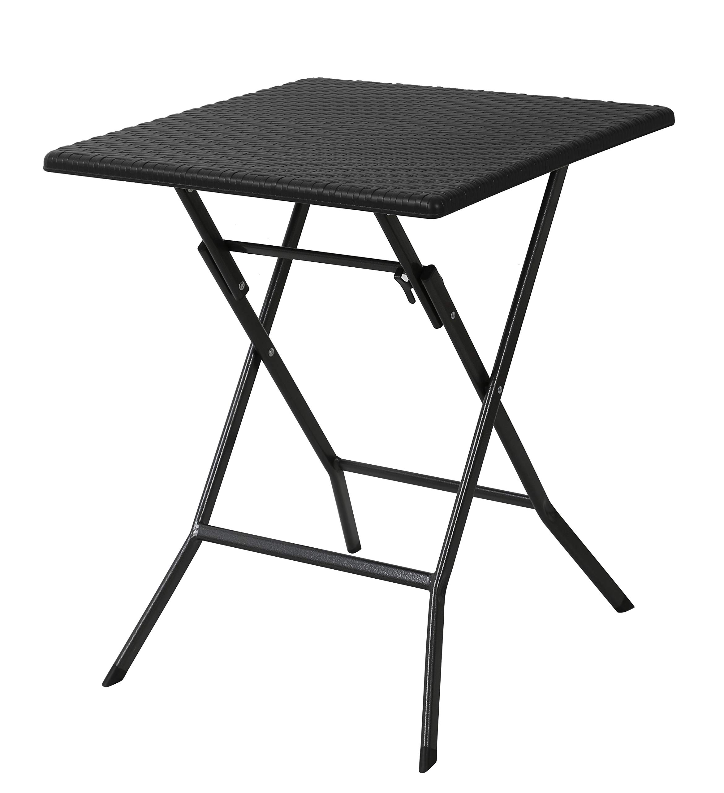 Buy Havnyt Square 62cm Folding Patio Table Black Rattan Look