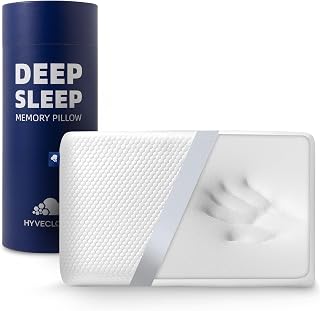 hyvecloud Memory Foam Pillow for Neck Pain Relief - Adaptive Contour Medium Firm for Side, Back & Stomach Sleepers, 24x16x5 Inch