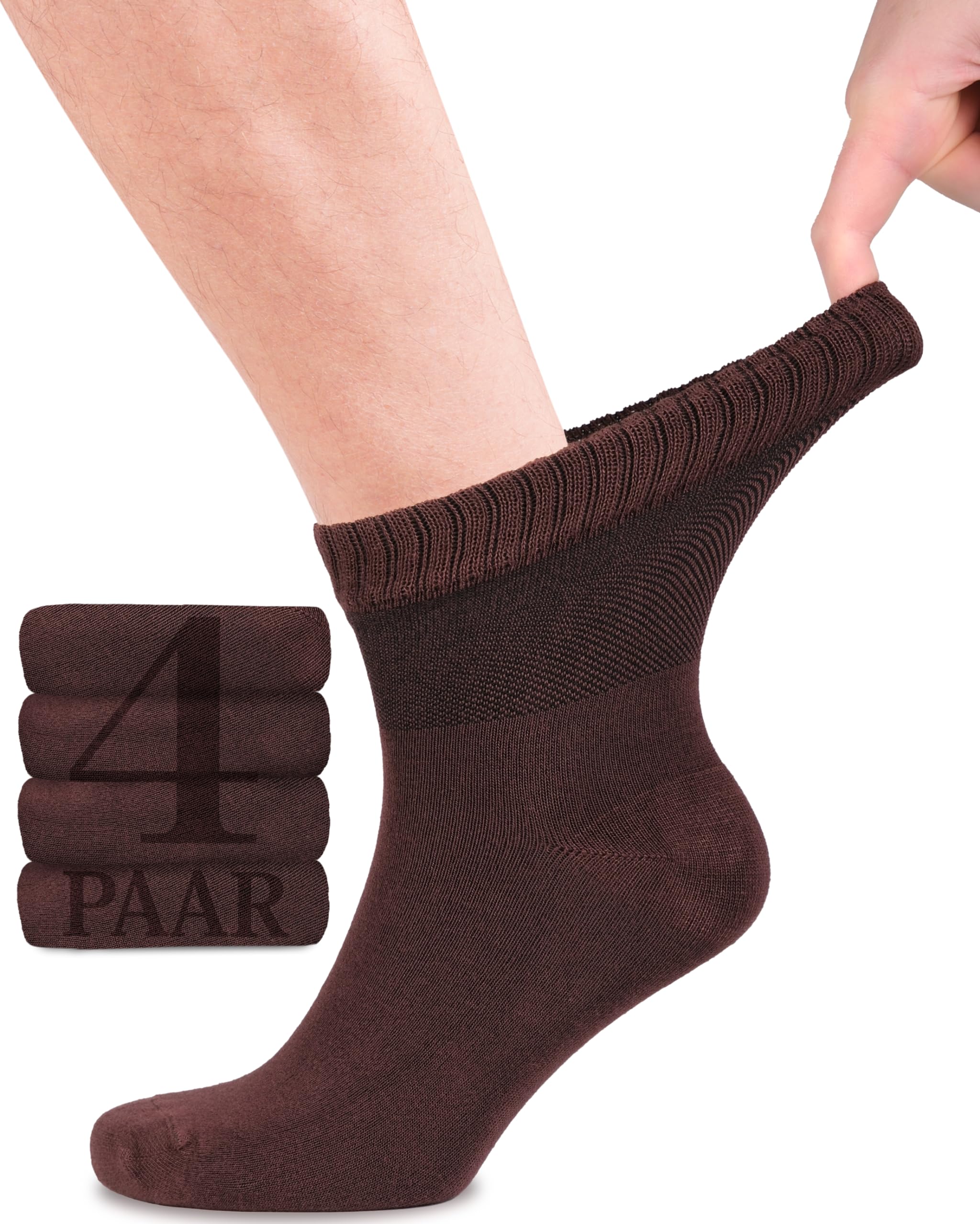 Fiera Besa Diabetikersocken für Herren mit Komfortbund ohne Gummibund, Knöchelhoch, Diabetiker Socken ohne Gummi & ohne Naht