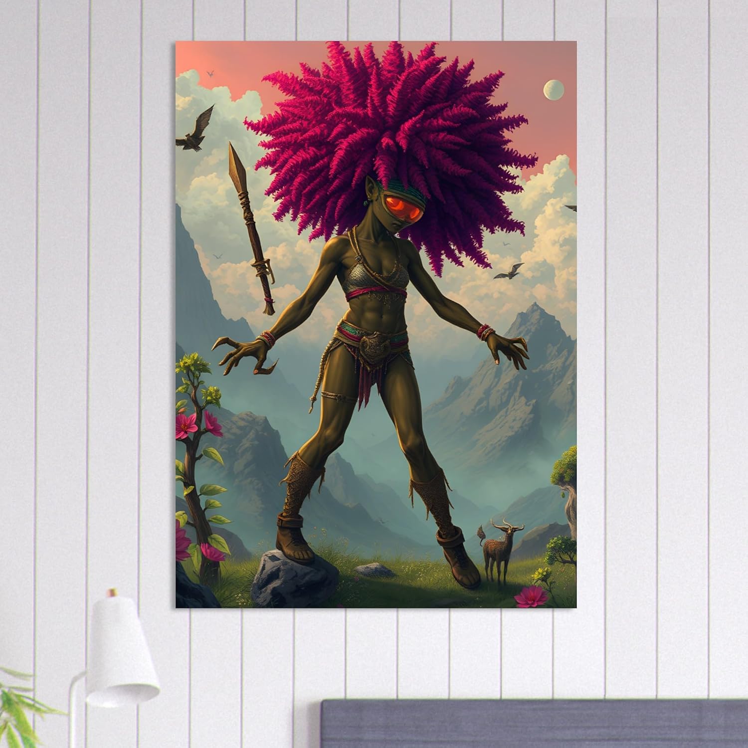 Afro Bio Punk Dancer - Fine Art Poster, Vivid Colors, Eco-Friendly Print Size 70x100 cm / 28x40″ - Image 3