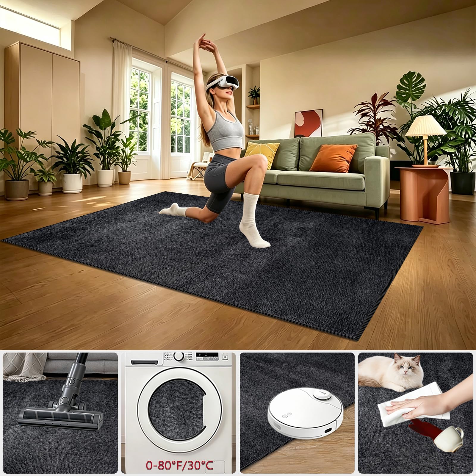 Gamer Teppich Gaming Zimmer Läufer Jungs 200 x 280cm Gaming Teppich 3D Game Design, Rutschfest Gamer Teppich, Gaming Zubehör Zimmer Deko, Jugendzimmer Deko Jungen Geschenk, Gaming Teppich Jungen