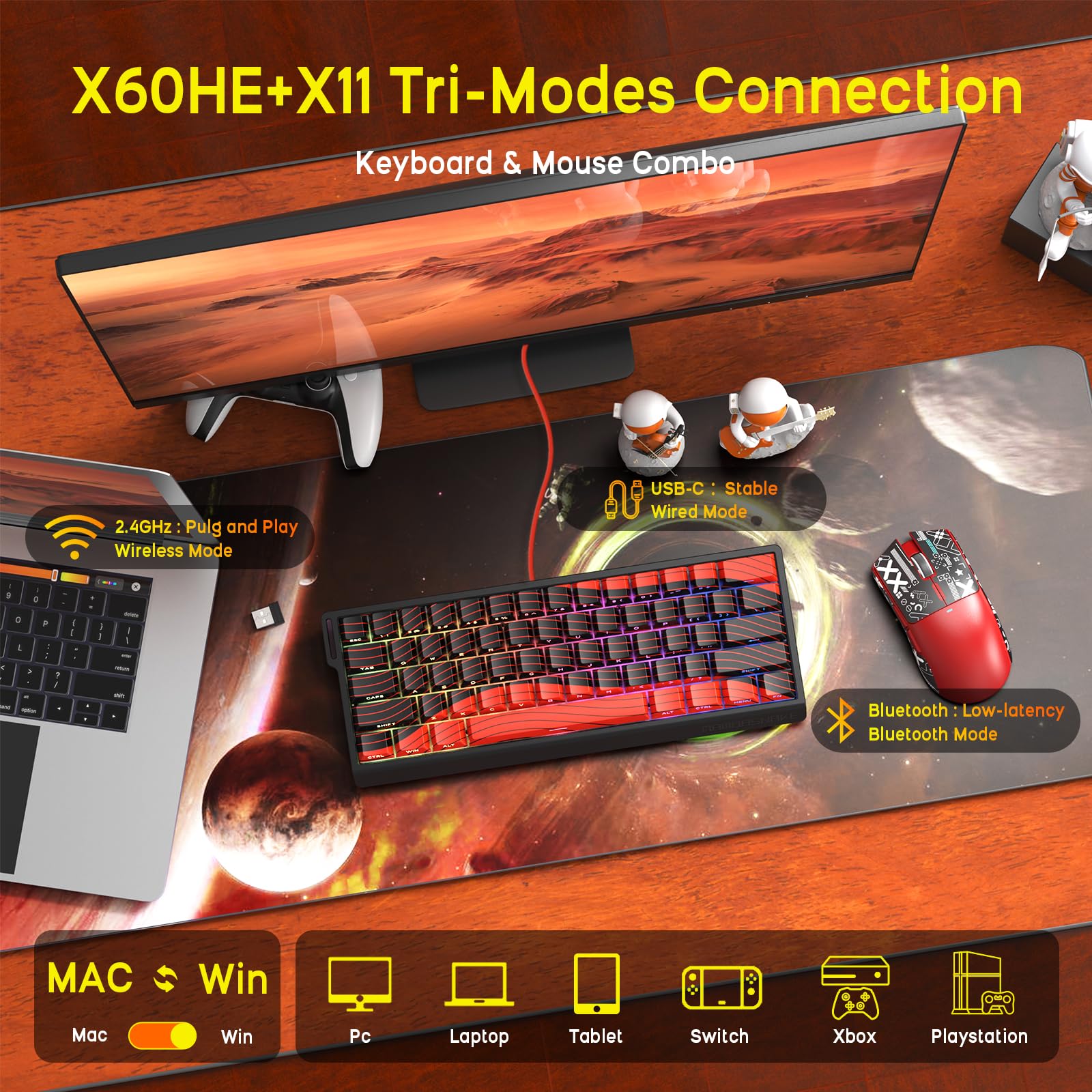 ATTACK SHARK × MAMBASNAKE X60 HE Mechanical Wireless Gaming
