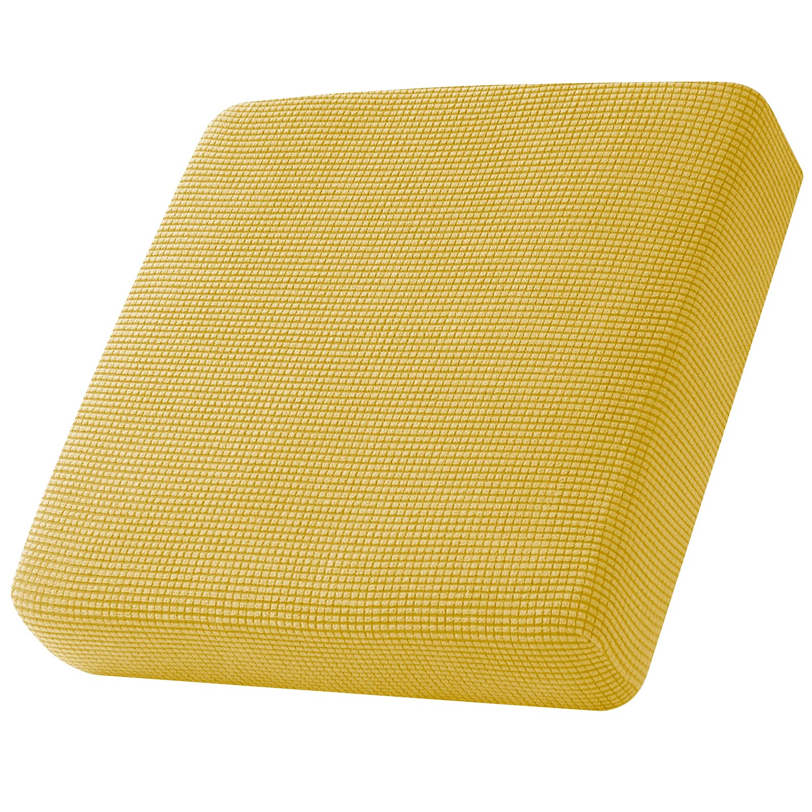 SYLC Sofa Cushion Covers, Stretch Protector for Couch Seat Non-slip, Sofa Seat Cushion Cover with Elastic Bottom and Ties, Fitted Settee Upholstered Slipcover (Gold, Extra Small 1-Seater)
