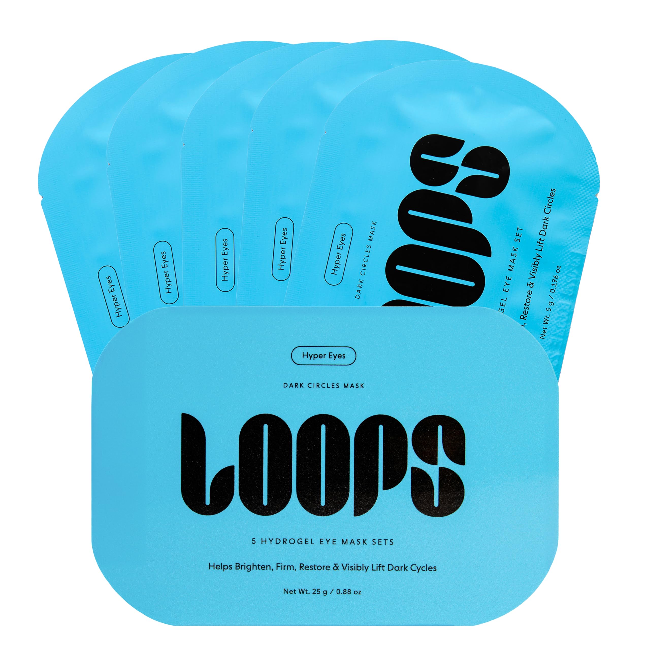 LOOPS Hyper Smooth Eye Hydrogel Eye Masks, Hydrate, Nourish and Help Reduce Dark Circles for Refreshed Eyes - Reduces Signs of Puffiness and Fortify