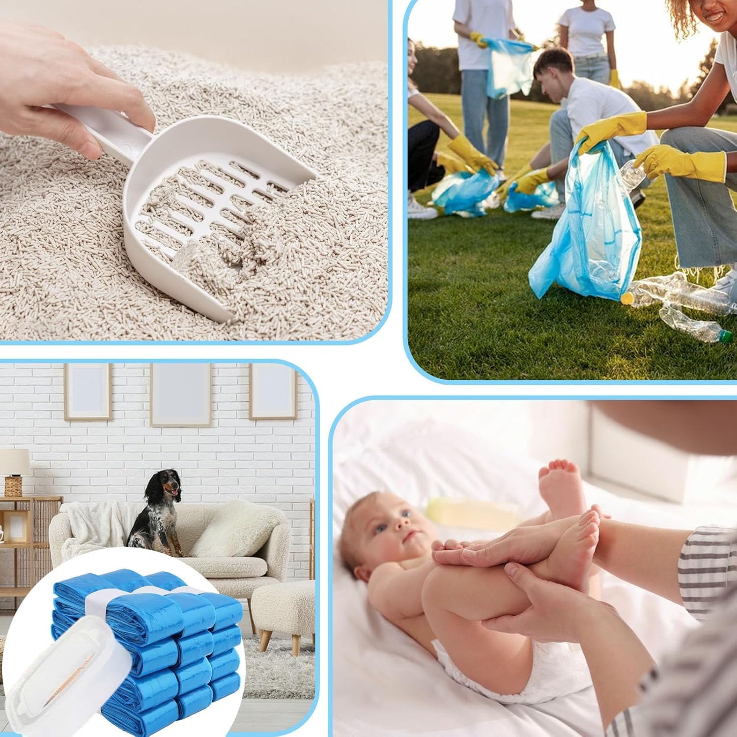 Cartucho de recarga para compatible con Tommee Tippee, Angelcare, LitterLocker, Spross, Littycat Genie Cubo de pañales, bolsa de basura, control de olores para 12 unidades de cubos de pañales