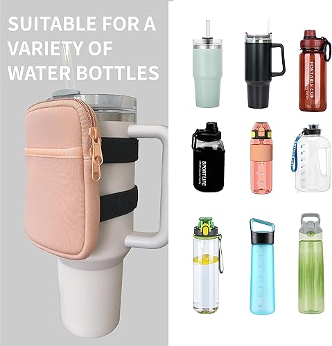 Miniatura 5 de Euphrosy Bolsa para botella de agua para Stanley, accesorios de copa Stanley y brazalete deportivo, bolsa ultraligera para vasos, adecuada para
