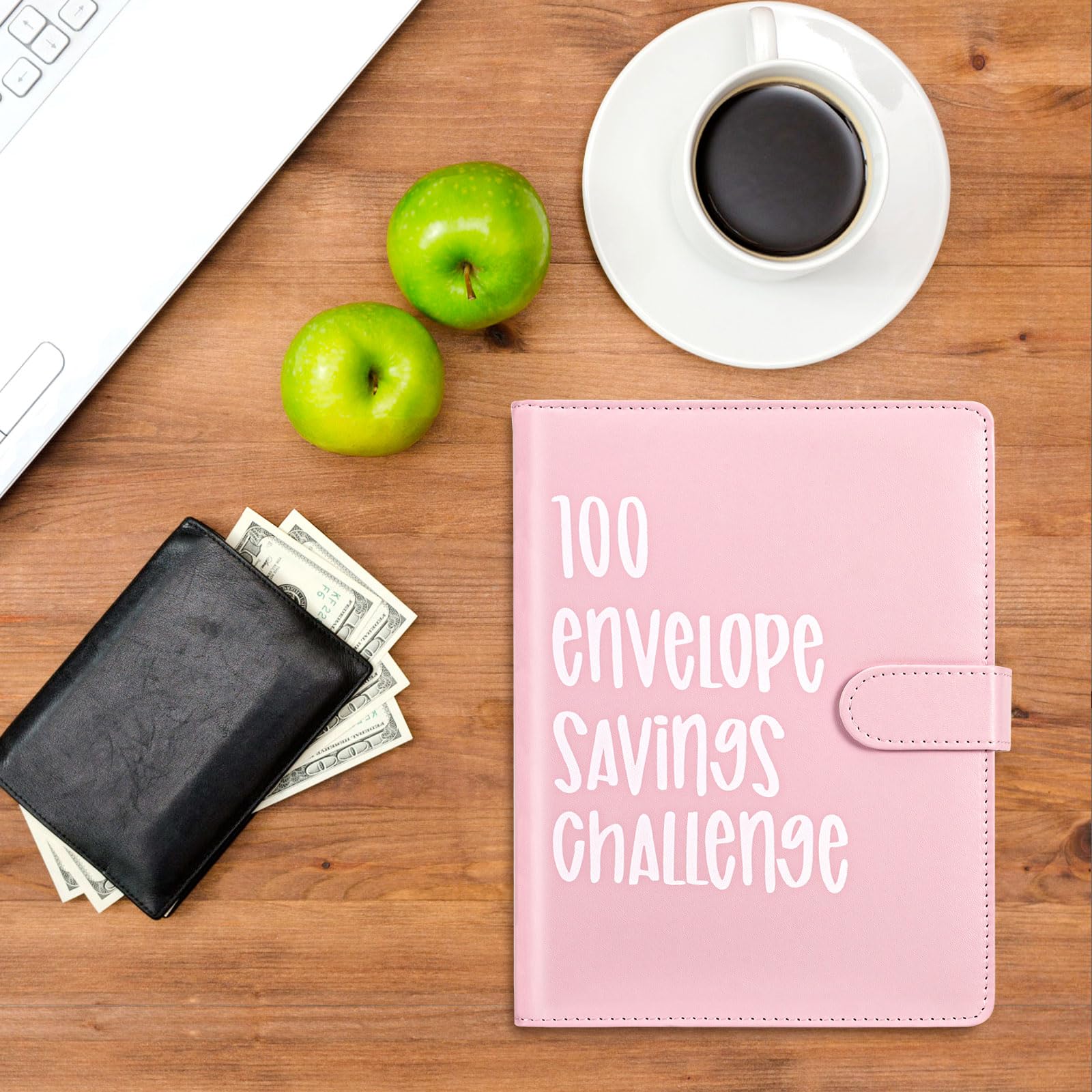 A5 Libro Del Risparmio, 100 Envelope Saving Challenge, Budget Planner Money Binder, Rosa