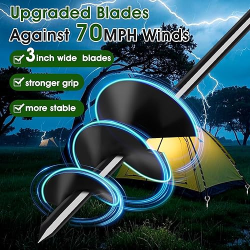 Miniatura 2 de Anclajes de Tierra, Anclajes para Columpios de Servicio Pesado, Anclaje de Tierra en Espiral para Trampolín, Camping, Cobertizo, Toldos, Anclaje